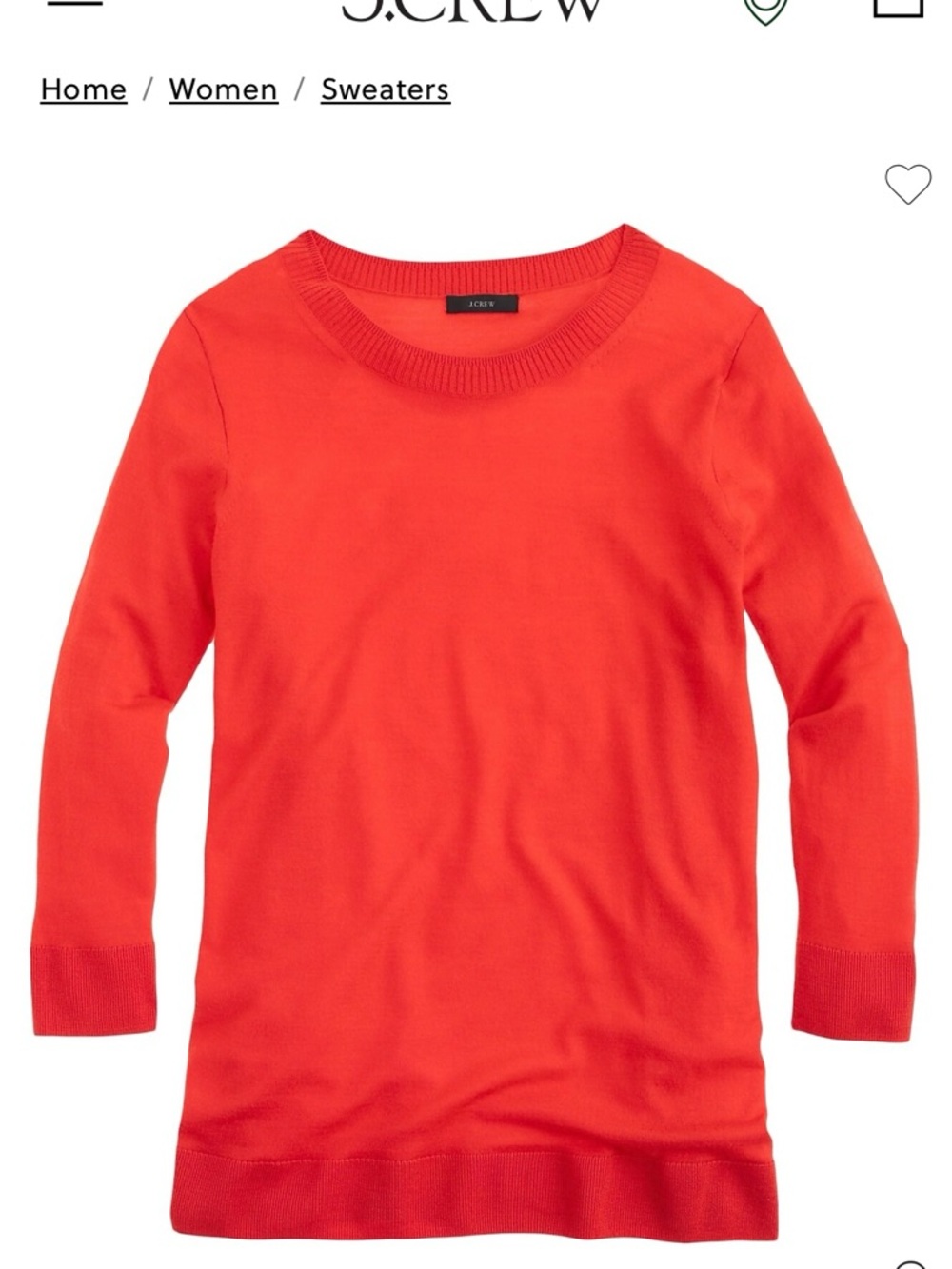 J. Crew Tunic Sweater | Orange Red | Size Small